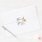 Afstudeerscript Minimalistisch Gouden Pet THANK YO Ronde Sticker (Envelop)