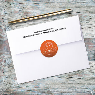 Afstudeerscript Orange Envelopzegel Ronde Sticker
