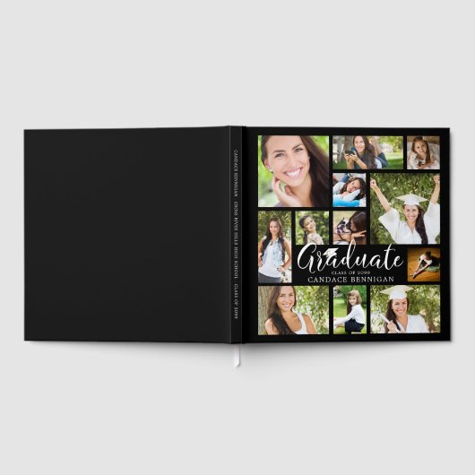 AFSTUDEREN 12 Photo Collage Script Aangepaste kleu Gastenboek (Volledig)