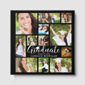 AFSTUDEREN 12 Photo Collage Script Aangepaste kleu Gastenboek (Voorkant)