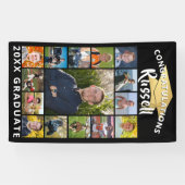 Afstuderen 15 Photo Collage Black Gold Pet Spandoek (Horizontaal)