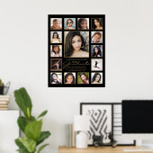 Afstuderen 15 Photo Collage Handgeschreven Script Poster (Thuiskantoor)