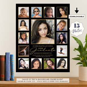 Afstuderen 15 Photo Collage Handgeschreven Script  Poster