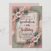 Afstuderen 18e Verjaardag Boho Soft Pastelbloem Kaart (Voorkant / Achterkant)