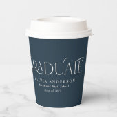 Afstuderen 1 foto blauw botanisch modern papieren bekers (Achterkant)