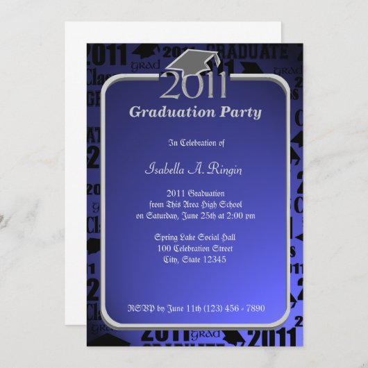 Afstuderen 2011 / Sapphire Blue Kaart (Voorkant / Achterkant)