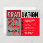 Afstuderen 2011, uitnodiging Red Grey (Voorkant / Achterkant)