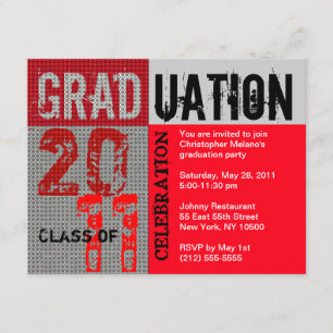 Afstuderen 2011, uitnodiging Red Grey