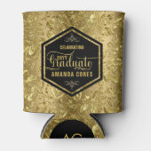 Afstuderen 2017 Typografie & Gold Floral Damaskers Blikjeskoeler (Voorkant)