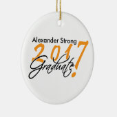 Afstuderen 2017, zwart-Oranje Keramisch Ornament (Rechts)