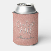 Afstuderen 2018 Roos Gold - Blush Pink Glitter Blikjeskoeler (Blikje Achterkant)