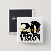 Afstuderen 2020 A klasse met gezichtsvermogen Vierkante Button 5,1 Cm (Voorkant /achterkant)