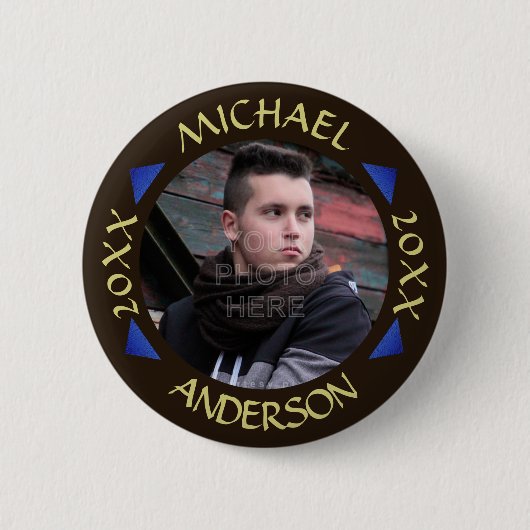 Afstuderen 2023 | Aangepaste foto moderne driehoek Ronde Button 5,7 Cm (Voorkant)