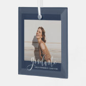 Afstuderen 2023 Afstuderen Kerstmis met foto's Glas Ornament (Voorkant links)