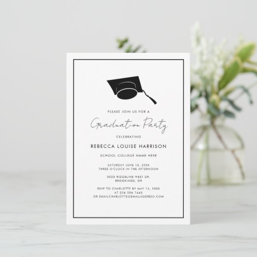 Afstuderen 2023 Foto Elegant Script Afstudeerder P Kaart (Staand voorkant)