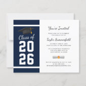 Afstuderen 2023 Navy Blue Simple Afstudeerder Part (Voorkant)