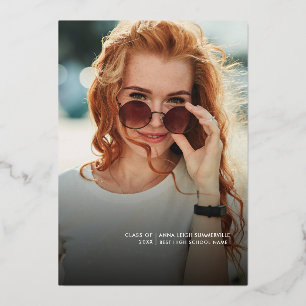 Afstuderen 2024 Afstudeerder Foto's Party Gold Folie Uitnodiging