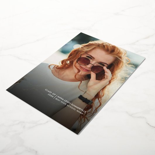 Afstuderen 2024 Afstudeerder Foto's Party Gold Folie Uitnodiging (Gedraaid)