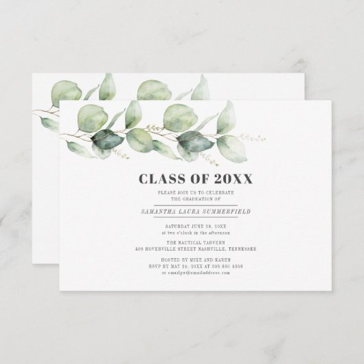 Afstuderen 2024 Eucalyptus Afstudeerder Partij Kaart (Voorkant / Achterkant)