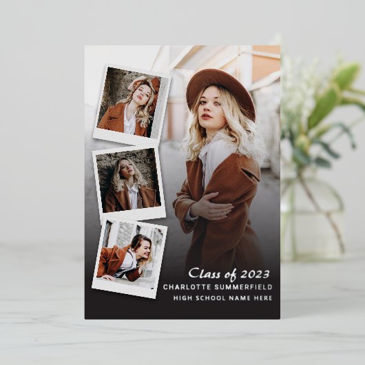 Afstuderen 2024 foto Silver Foil aankondiging (Staand Voorkant)