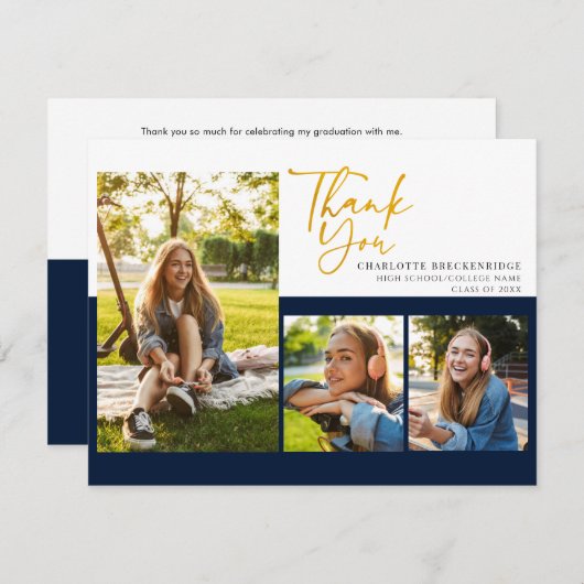 Afstuderen 2024 Fotocollage Afstuderen Bedankt (Voorkant / Achterkant)