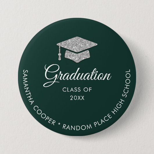 Afstuderen 2024 Groen en Wit Keepsake Ronde Button 7,6 Cm (Voorkant)