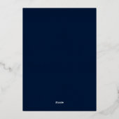 Afstuderen 2024 Navy Blue Party Roos Gold Folie Uitnodiging (Achterkant)