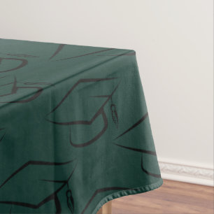 Afstuderen 2024 Pet Patroon Zwart en Groen Tafelkleed