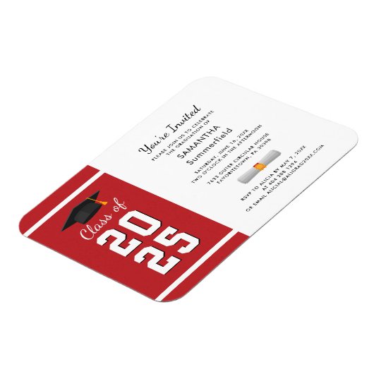 Afstuderen 2024 Rode Afstuderen partijuitnodiging Magneet (Linkerzijde)