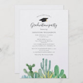 Afstuderen 2024 Waterverf Cacti Afstudeerder Parti Kaart (Voorkant / Achterkant)