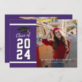 Afstuderen 2025 Afstudeerder Foto Paarse en Wit Aankondiging (Voorkant / Achterkant)