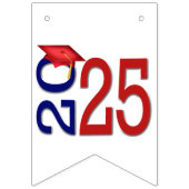 Afstuderen 2025 blauw en rood vlaggetjes (Derde vlag)