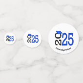 Afstuderen 2025 Blauw en Zwart Schoolkleuren Confetti (Achterkanten)