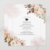 Afstuderen 2025 Bloom Floral Afstudeerder Party Kaart (Voorkant / Achterkant)