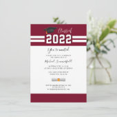 Afstuderen 2025 Bourgondië White Graduation Party Kaart (Staand voorkant)