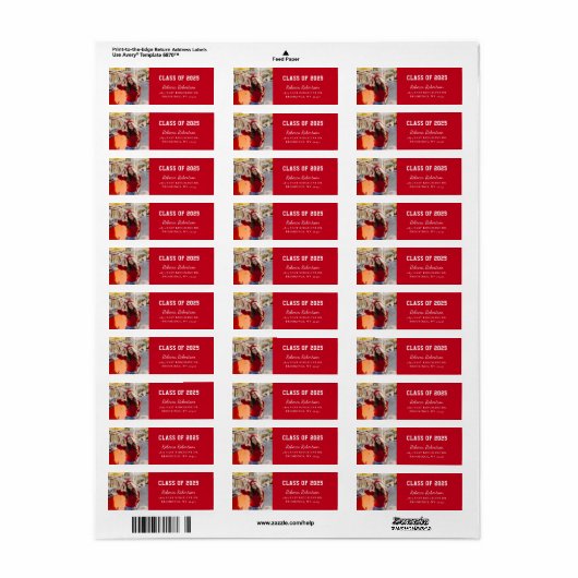 Afstuderen 2025 Class Photo Script Retouradres Etiket (Full Sheet)
