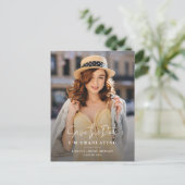 Afstuderen 2025 De datum opslaan Afstudeerder Foto Aankondigingskaart (Staand voorkant)