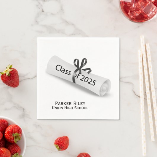 Afstuderen 2025 Diploma op wit Servet (Insitu)