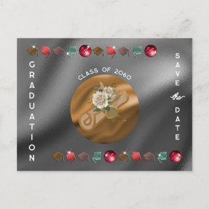 Afstuderen 2025 Disco Bal Diploma Save the Date Briefkaart