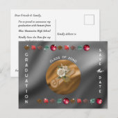 Afstuderen 2025 Disco Ball Diploma Save the Date Briefkaart (Voorkant / Achterkant)