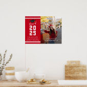 Afstuderen 2025 Foto Modern Afstudeerder Party Poster (Keuken)