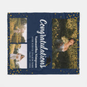 Afstuderen 2025 Fotocollage Afstudeerder Keepsake Fleece Deken (Voorkant (Horizontaal))