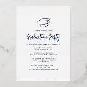 Afstuderen 2025 Fotocollage Afstudeerder Party Roo Folie Uitnodiging (Achterkant)