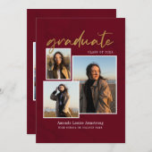 Afstuderen 2025 Fotocollage Bourgogne Afstudeerder Aankondiging (Voorkant / Achterkant)