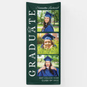 Afstuderen 2025 Fotocollage Groen en Wit Afstudeer Spandoek (Verticaal)