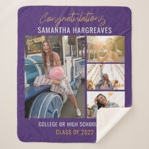 Afstuderen 2025 Fotocollage Keepsake Sherpa Deken