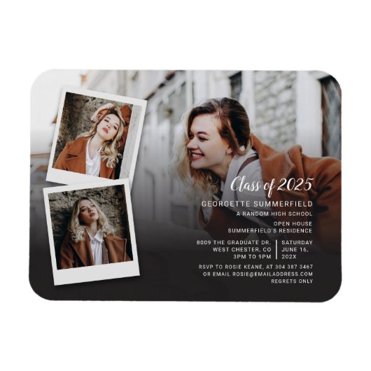 Afstuderen 2025 Fotocollage Uitnodiging Magneet (Horizontaal)