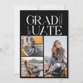 Afstuderen 2025 Fotocollage Zwart Afstuderen Parti Kaart (Voorkant)