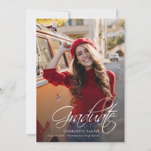 Afstuderen 2025 Fotokalligrafie Elegant Aankondiging (Voorkant)