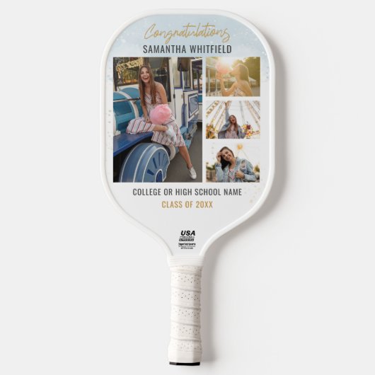 Afstuderen 2025 Foto's Modern Afstudeerder Keepsak Pickleball Paddle (Achterkant)
